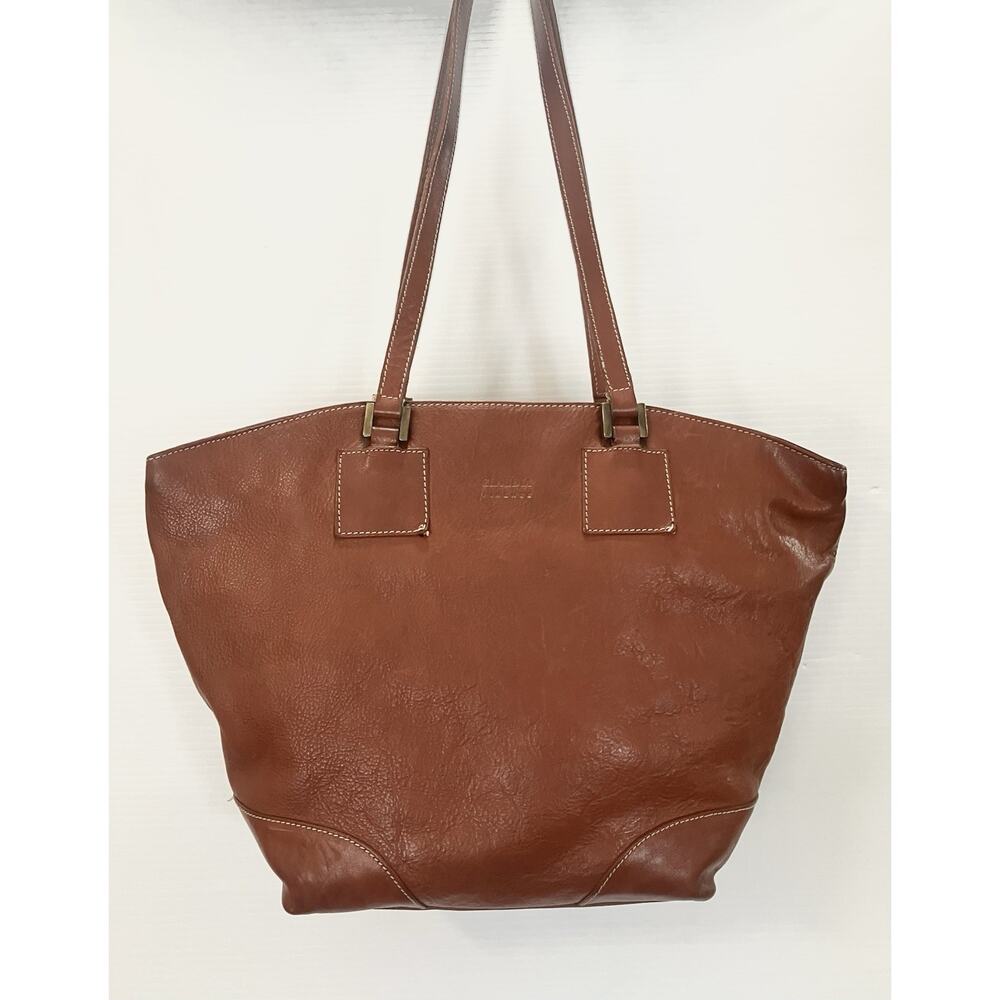 Italian Leather Handbag Tote Medium Brown Structured Purse Claudia Firenze